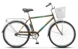 Велосипед 26' дорожный STELS NAVIGATOR-210 Gent хаки, 1 ск., 19' + корзина